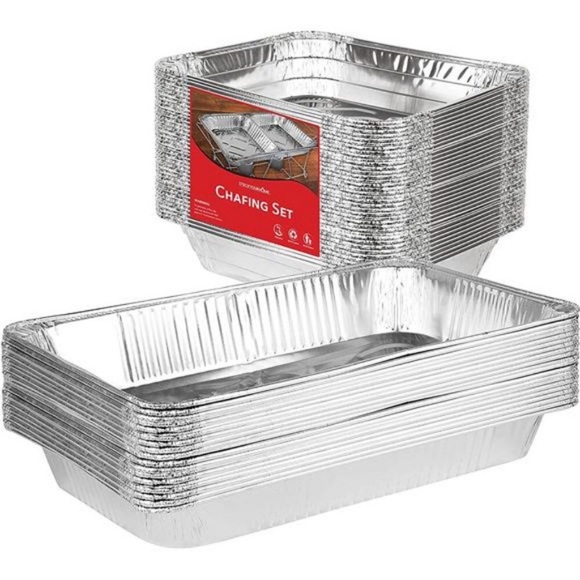 Chafing Dish Buffet Set Disposable - 21 x 13 (5 Pack) 9 x 13 (10 Pack) Aluminum - Picture 1 of 7